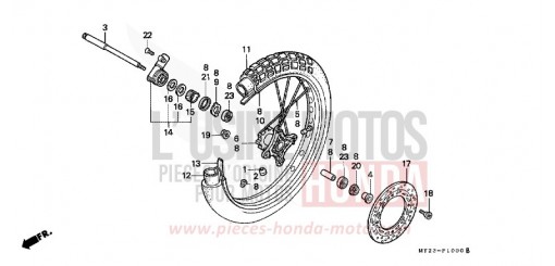 RUOTA ANTERIORE NX650R di 1994